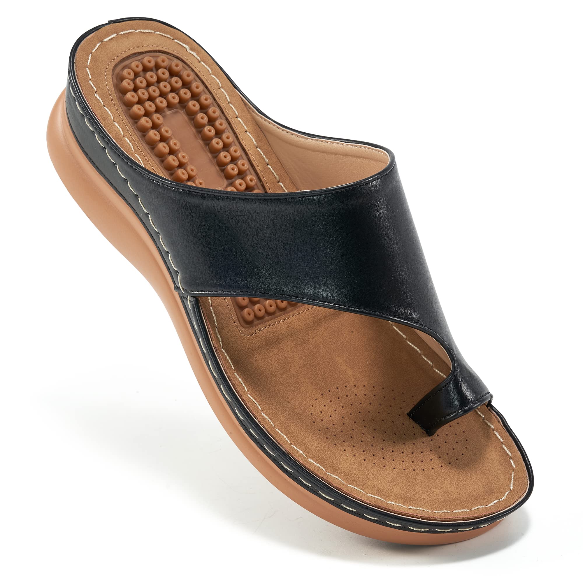 Aomigoct Comfortable Orthopedic Sandals for Women: Dressy Summer Flip Flops Casual Walking Wedges